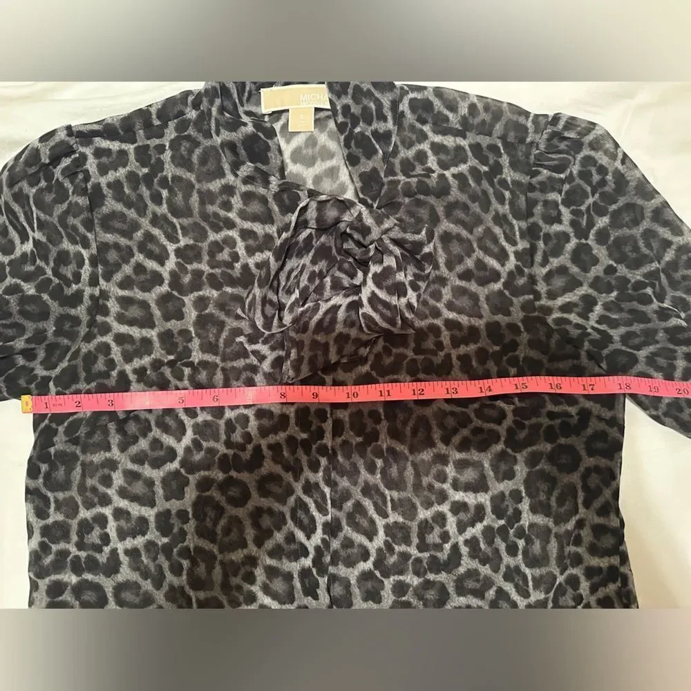 Michael Kors Cheetah Small Front tie blouse